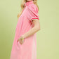 Solid Jacquard Stripe Band Mini Dress by Umgee in Bubble Pink