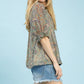 Paisley Split-Neck Blouse by Umgee in Sage/Blue