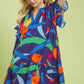 Bold Floral Print Dress by Umgee in Navy Mix