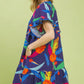 Bold Floral Print Dress by Umgee in Navy Mix