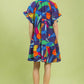 Bold Floral Print Dress by Umgee in Navy Mix