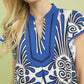 Mix Bold Print Flutter Sleeve Midi Dress by Umgee in Blue Mix