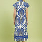 Mix Bold Print Flutter Sleeve Midi Dress by Umgee in Blue Mix