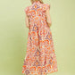 Ruffle Sleeve Ikat Midi Dress by Umgee in Pink Mix