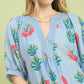 Abstract Print Mini Dress by Umgee in Light Blue