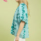Collared Floral Print Top by Umgee Teal