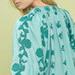 Collared Floral Print Top by Umgee Teal