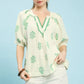 Floral Print Gauze Top by Umgee in Sage