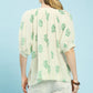 Floral Print Gauze Top by Umgee in Sage