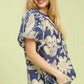 Floral V-Neck Top by Umgee in Blue