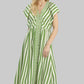 Striped Button-Front Midi Dress by Umgee in Green