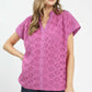 Lace Button-Front Top by Umgee in Peony