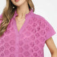 Lace Button-Front Top by Umgee in Peony