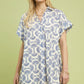 Printed Button Front Shirt Dress by Umgee in Blue