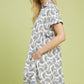 Printed Button Front Shirt Dress by Umgee in Blue