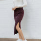 Midi Skirt by Elietian in Wine