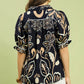 Floral Print Puff Sleeve Top by Umgee in Navy