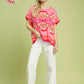 Round Neck Sleeveless Woven Top by Umgee in Fuchsia Mix