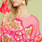 Round Neck Sleeveless Woven Top by Umgee in Fuchsia Mix
