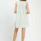 Sleeveless A-Line Stripe Mini Dress by Umgee in Sage