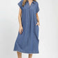 Stone Washed Midi Dress by Umgee in Denim