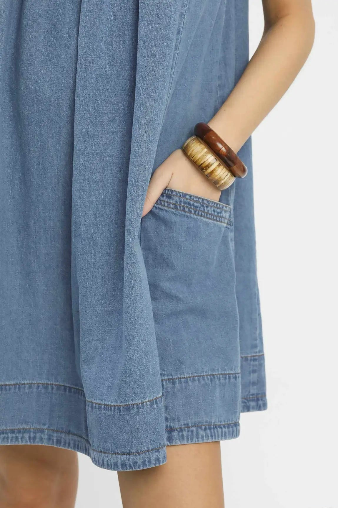Stone Washed Mini Dress by Umgee in Denim