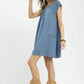 Stone Washed Mini Dress by Umgee in Denim