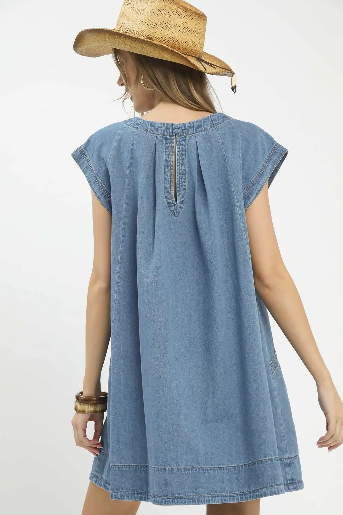 Stone Washed Mini Dress by Umgee in Denim