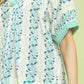 Mix Print Boho Blouse with Contrast Trim by Umgee in Teal Mix