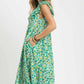Leaf Print Midi Dress by Umgee in Green