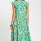 Leaf Print Midi Dress by Umgee in Green