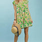 Tropical Floral Flutter Sleeve Swing Dress by Umgee in Green Mix