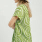 Geometric Print V-Neck Top by Umgee in Sage