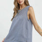 Stripe Fringe Trim Sleeveless Top by Umgee in Blue