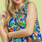 Abstract Print Sleeveless Shift Dress by Umgee in Blue