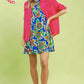 Abstract Print Sleeveless Shift Dress by Umgee in Blue