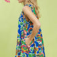 Abstract Print Sleeveless Shift Dress by Umgee in Blue