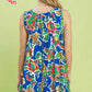 Abstract Print Sleeveless Shift Dress by Umgee in Blue