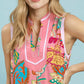 Paisley Floral Sleeveless Midi Dress by Umgee in Pink Mix