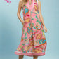 Paisley Floral Sleeveless Midi Dress by Umgee in Pink Mix