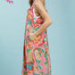 Paisley Floral Sleeveless Midi Dress by Umgee in Pink Mix