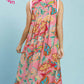 Paisley Floral Sleeveless Midi Dress by Umgee in Pink Mix