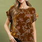 Mix Floral Velvet Boxy Top by Umgee in Camel Mix