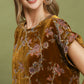Mix Floral Velvet Boxy Top by Umgee in Camel Mix