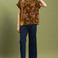 Mix Floral Velvet Boxy Top by Umgee in Camel Mix