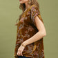 Mix Floral Velvet Boxy Top by Umgee in Camel Mix