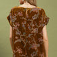 Mix Floral Velvet Boxy Top by Umgee in Camel Mix