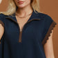 Half-Zip Sweater Knit Mini Dress by Umgee in Navy