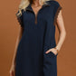Half-Zip Sweater Knit Mini Dress by Umgee in Navy