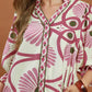 Abstract Print Button Front Babydoll Dress by Umgee in Rose